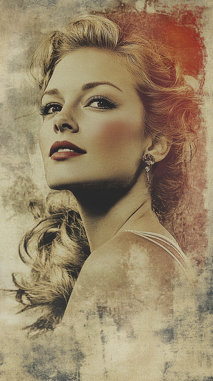 Vintage style card of a woman at Cologne open air concert
