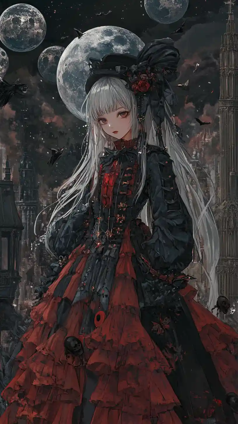 Dark dreamland with haunted house ghosts and black cat
