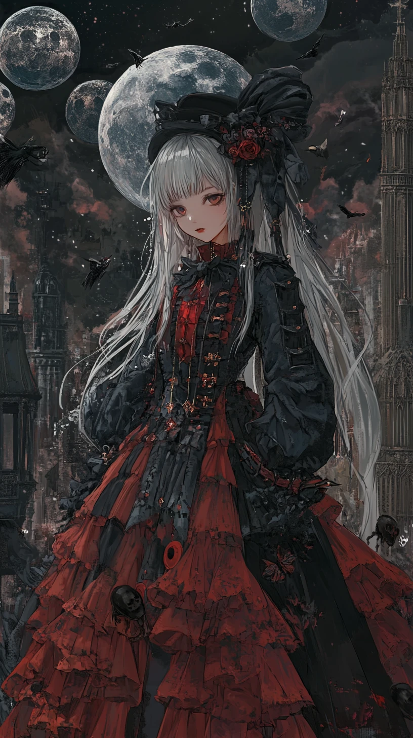 Dark dreamland with haunted house ghosts and black cat