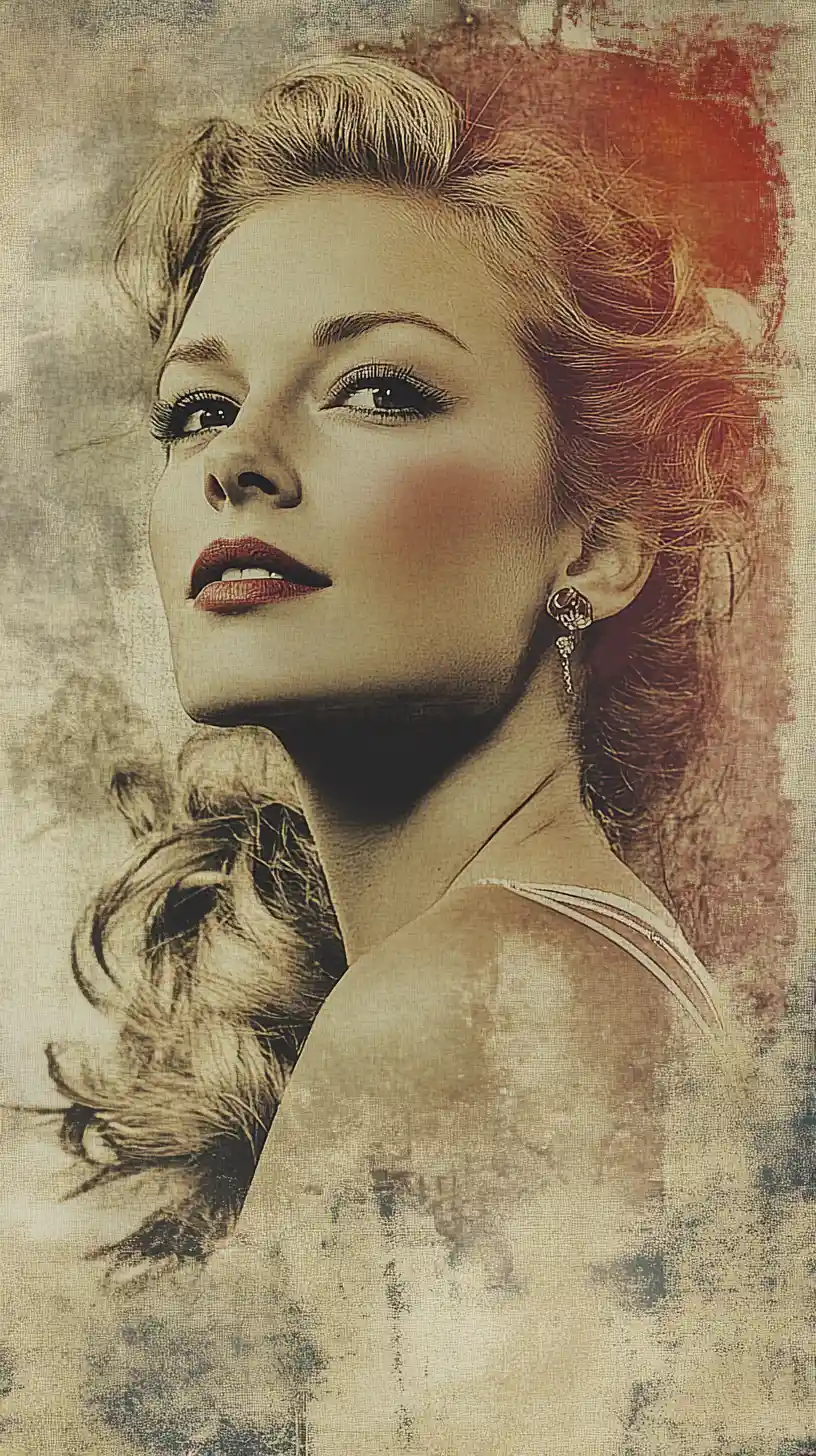 Vintage style card of a woman at Cologne open air concert