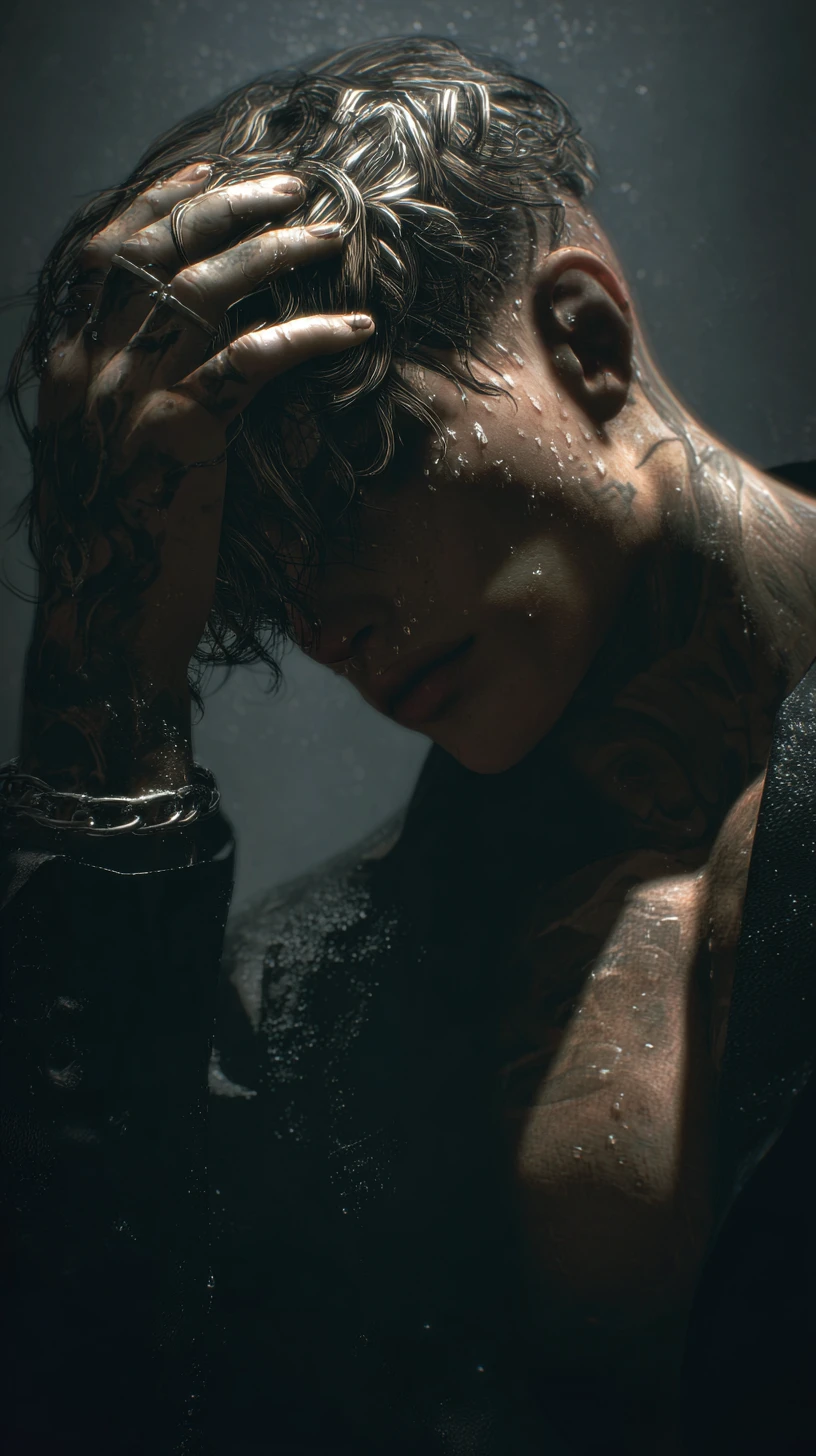 Passionate emotional moment in a turbulent love scene