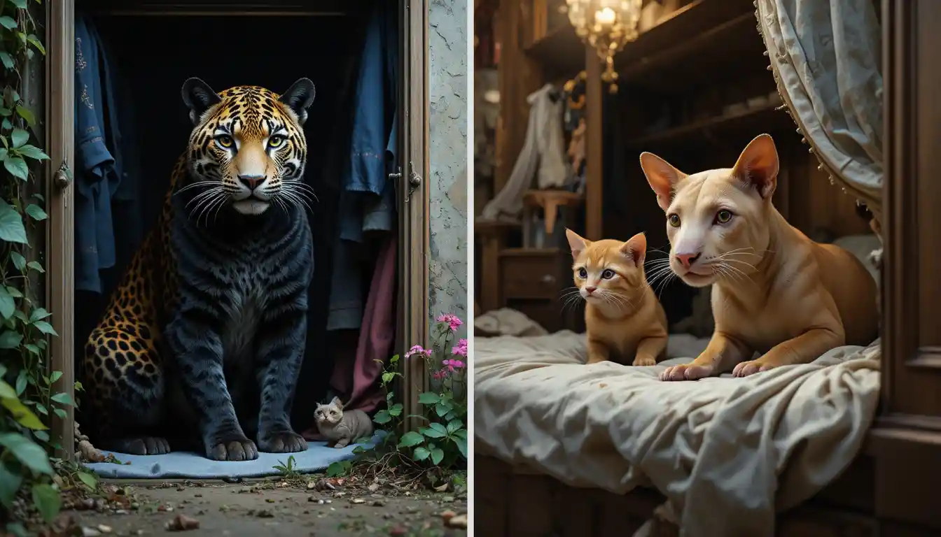 French text joke comparing luxury animals and reality