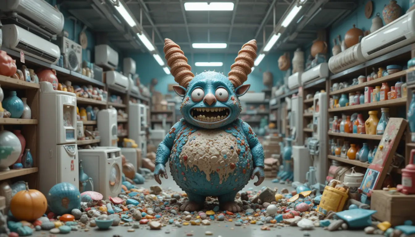 Chaotic Claymation Fight Inside An Air Conditioner Store