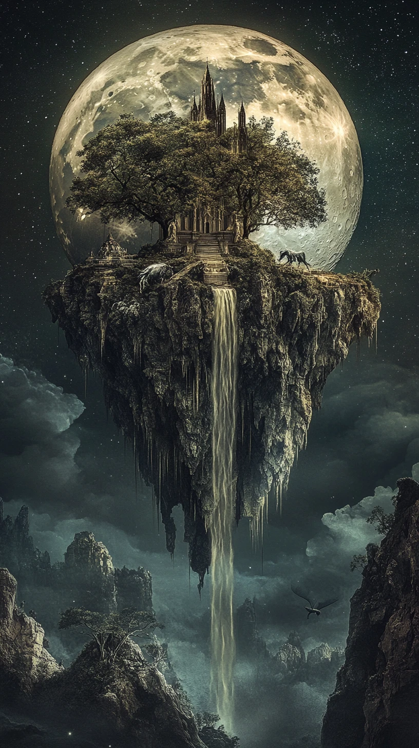 Fractured Moon Revealing A Hidden Upside Down Forest Kingdom