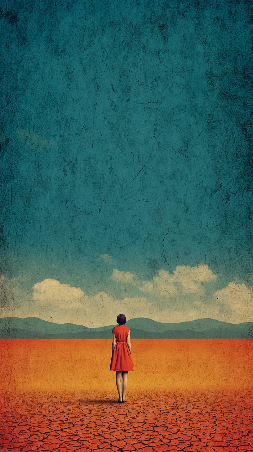 Surreal dreamless landscape painted in deep desert tones