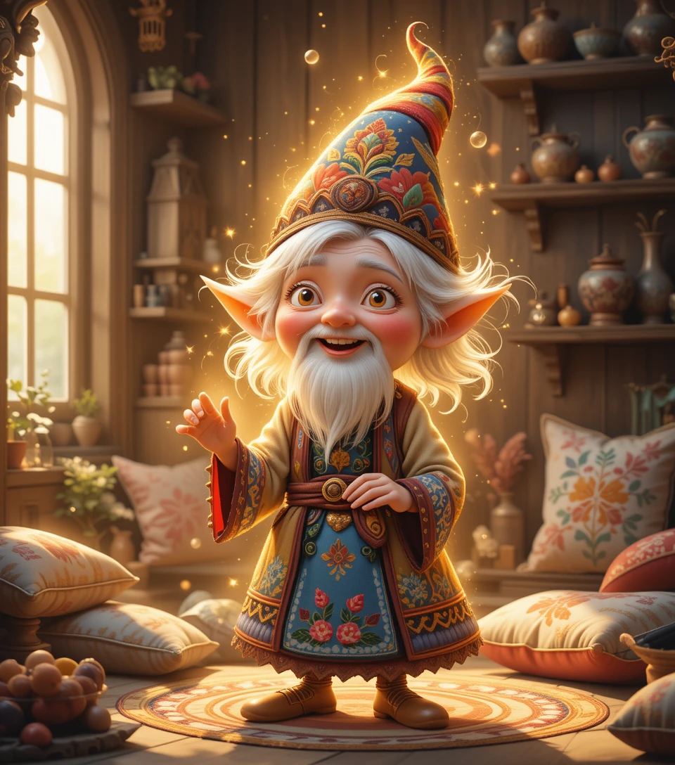 Cheerful House Spirit In Warm Cozy Folk Interior