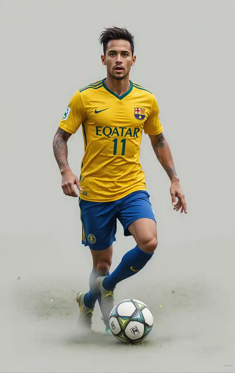 Young brazilian soccer player beginning his pro career
