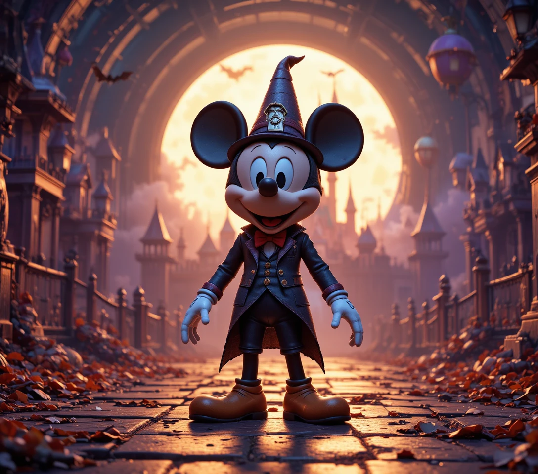Haunted Cartoon Mouse In A Deserted Theme Park