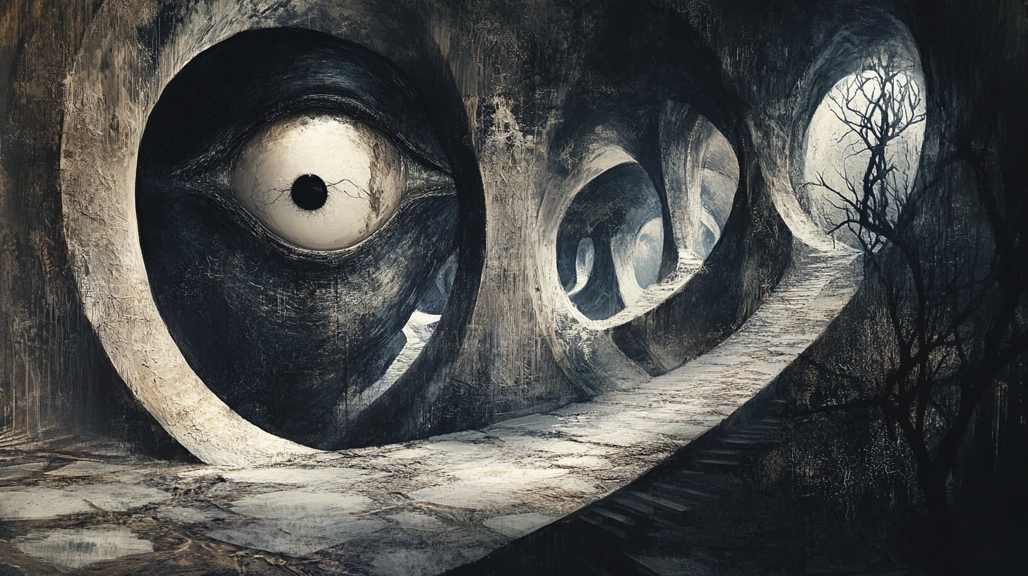 Mysterious organic chamber with a single watchful eye