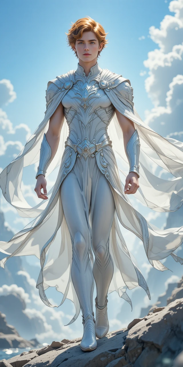Graceful anime wind prince with long elf ears