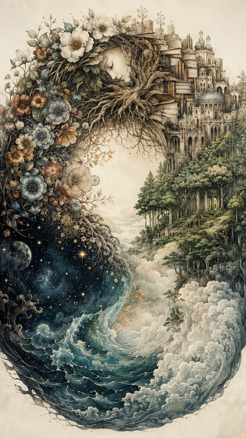 Circular Botanical Metamorphosis Of Knowledge And Nature