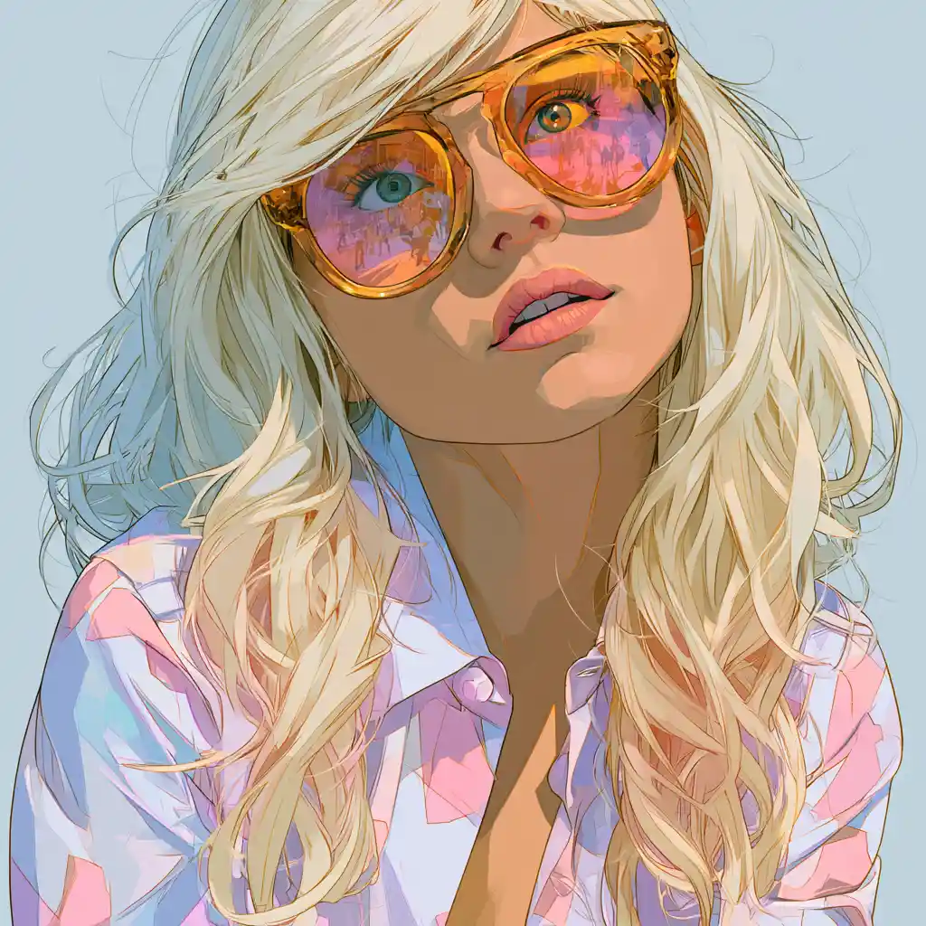 Stylized close up character illustration with dramatic lighting