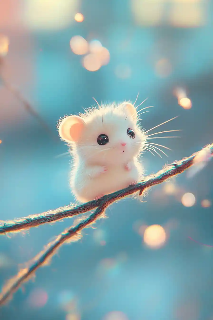 Whimsical cute anime scene in bright pastel colors