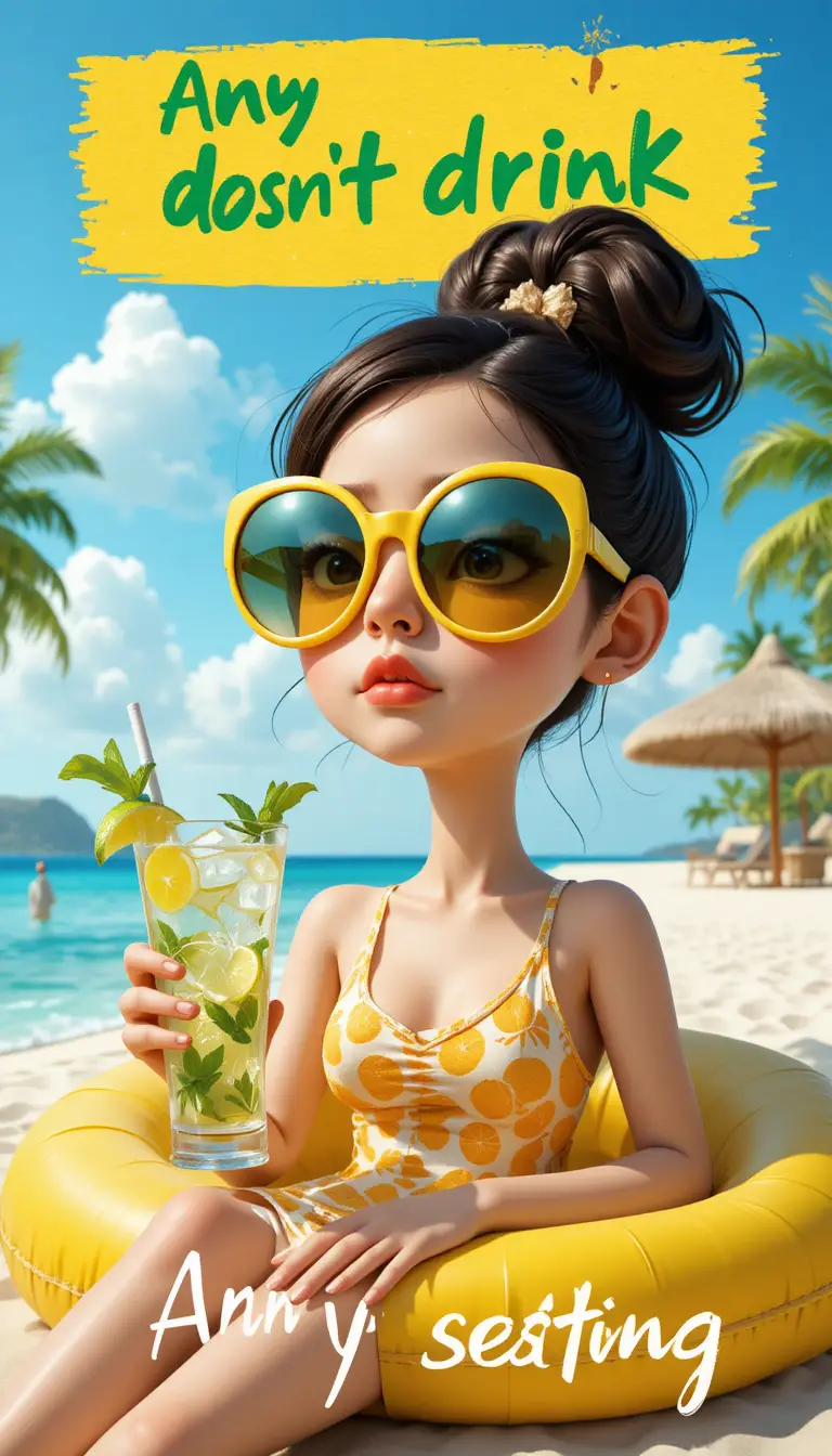 Spa day girl with sunglasses at sunny tropical resort