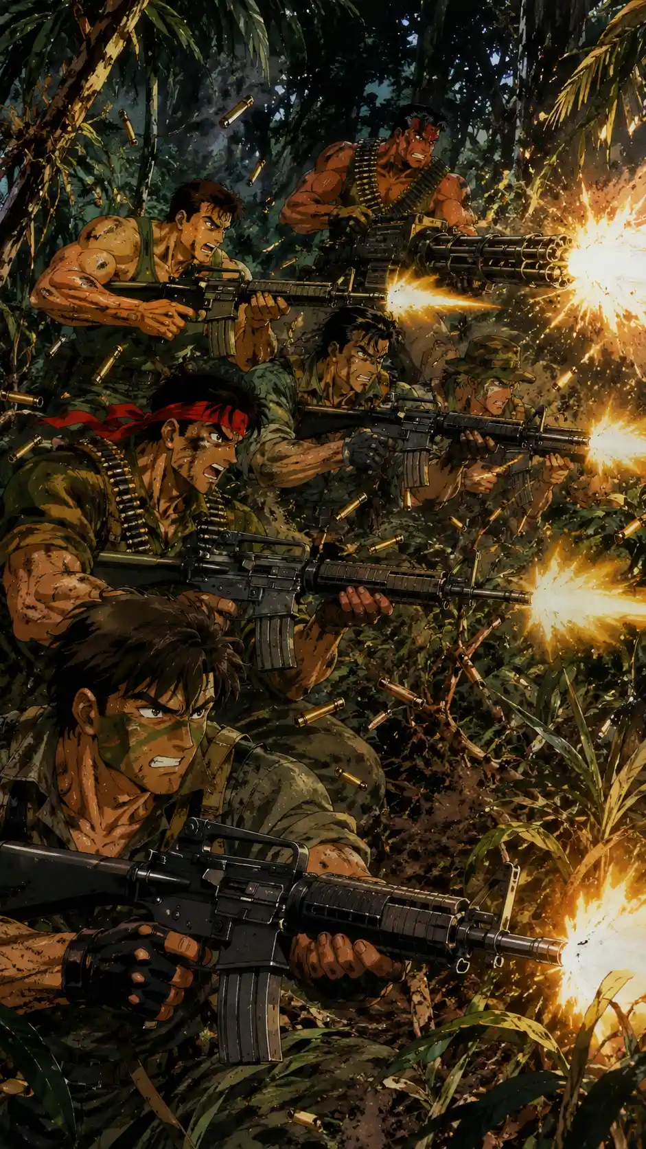 Commando d’élite in stile anime aprono il fuoco nella giungla fitta