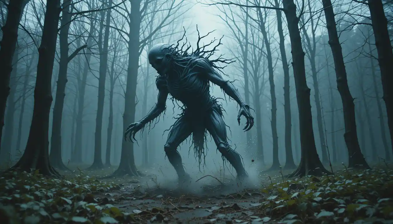 Slipstream twisted monster dragging itself through the forest