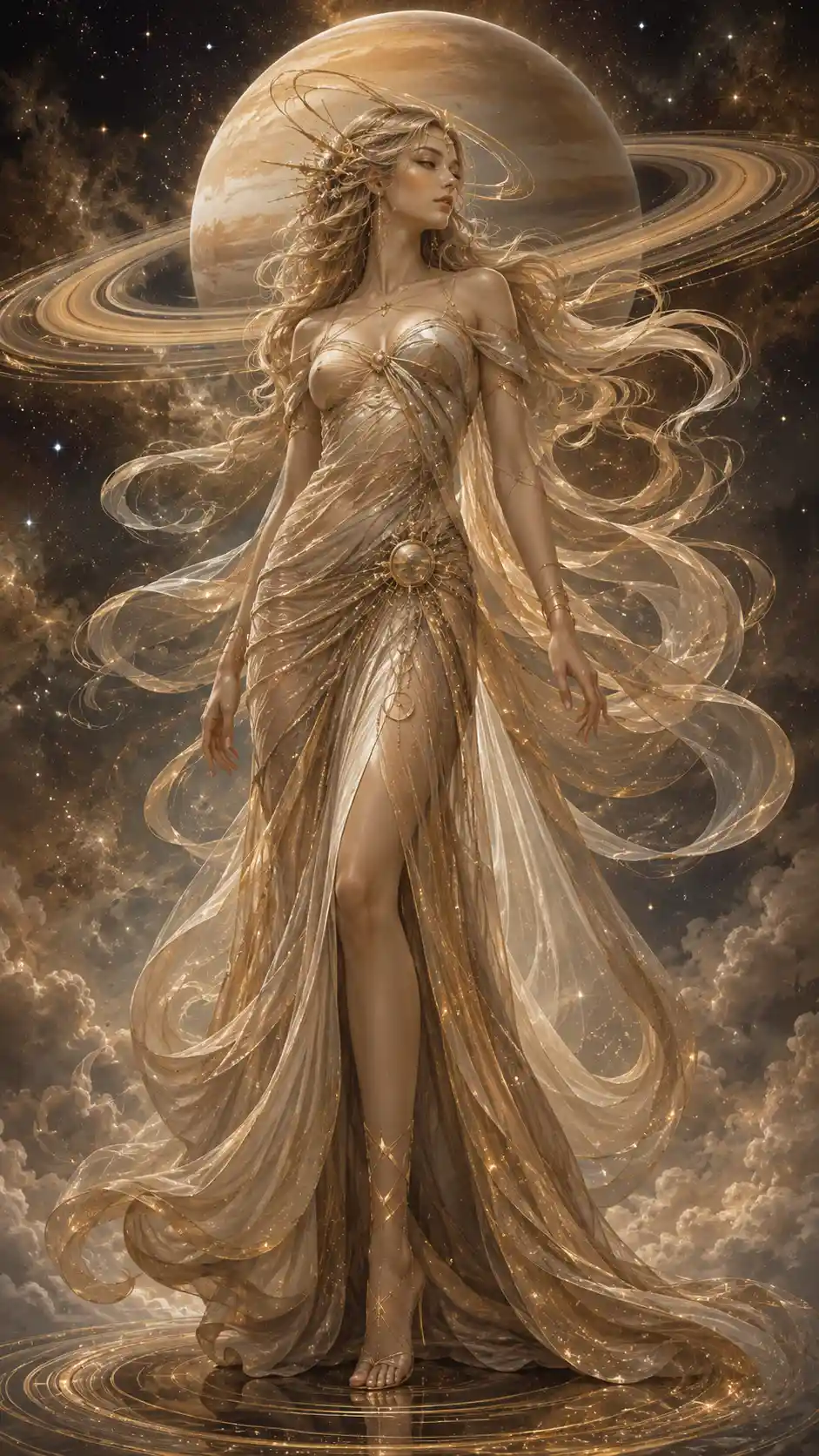 優雅女子展現土星的神秘靈性