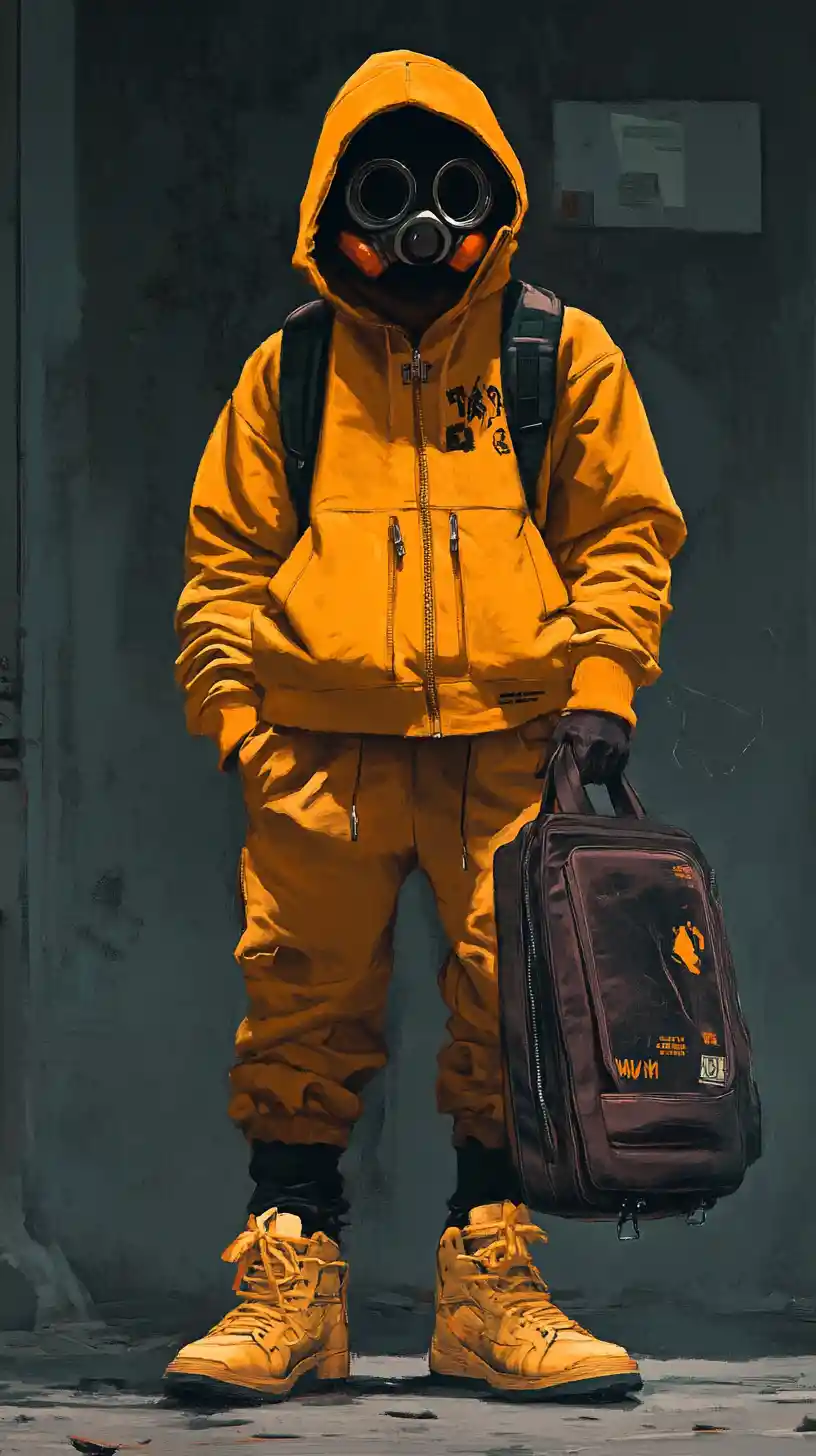 Defiant man standing strong against unseen threat