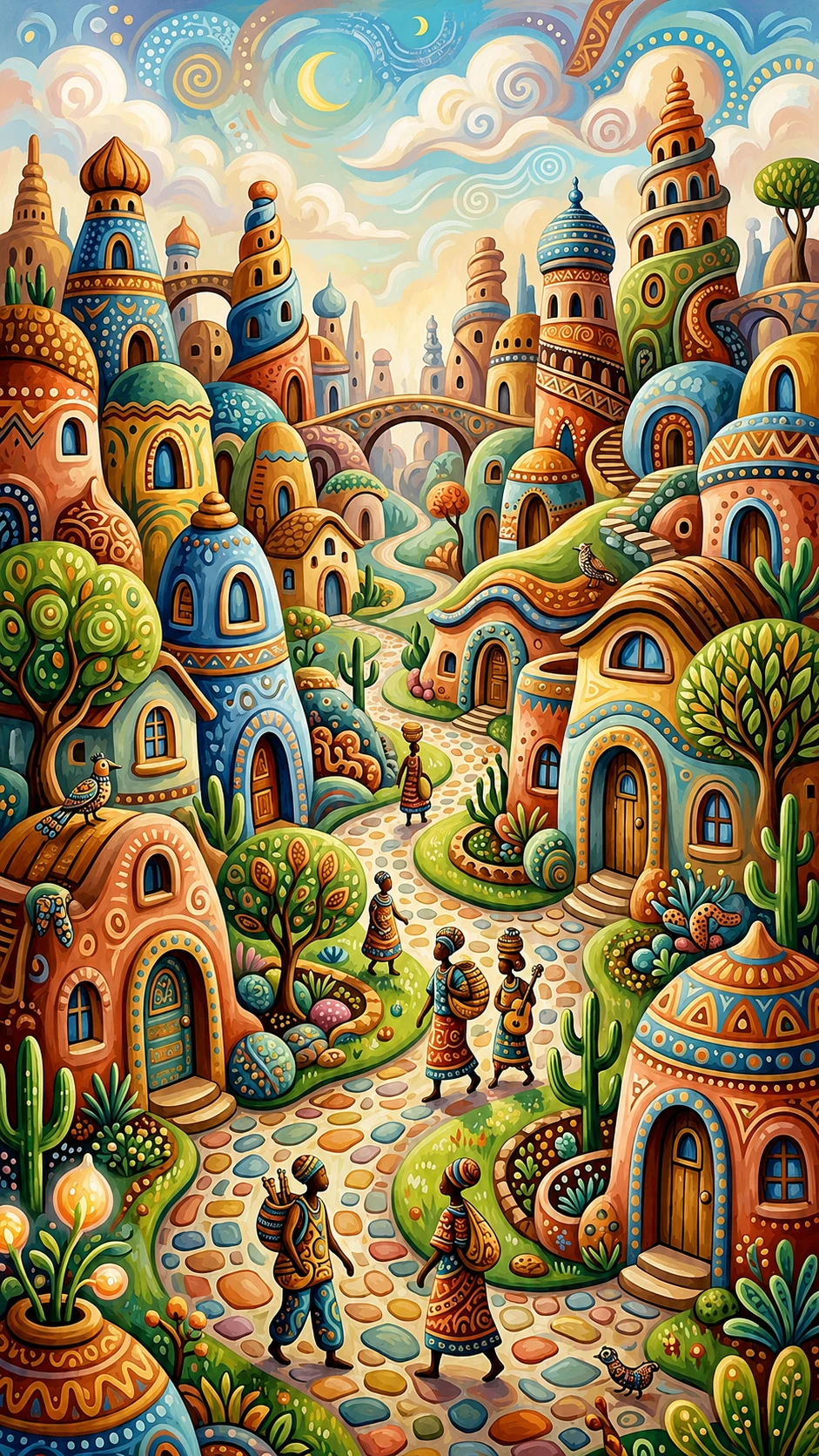 Surreal rounded fantasy world with no corners anywhere