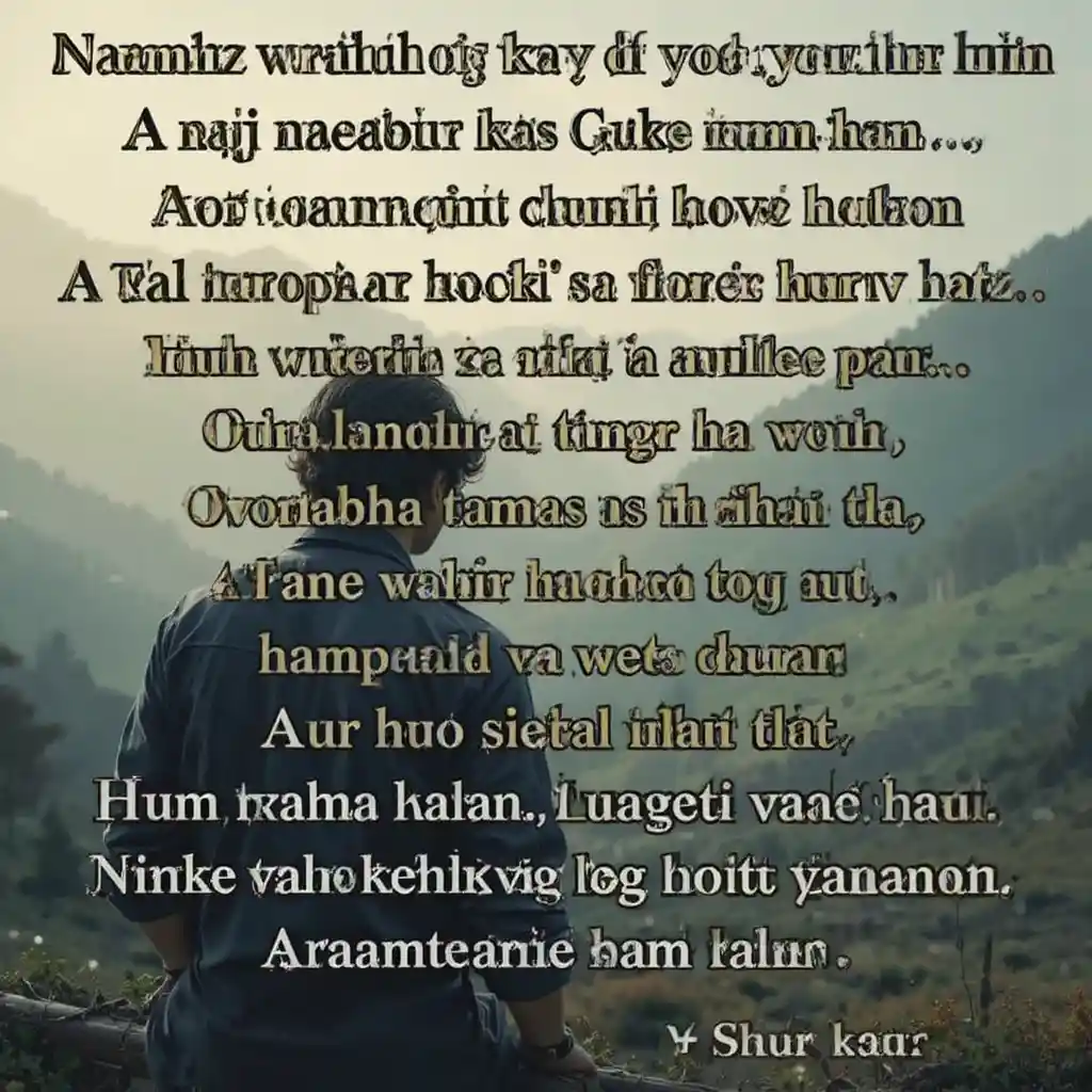 Bold Hindi attitude shayari quote in graphic typography