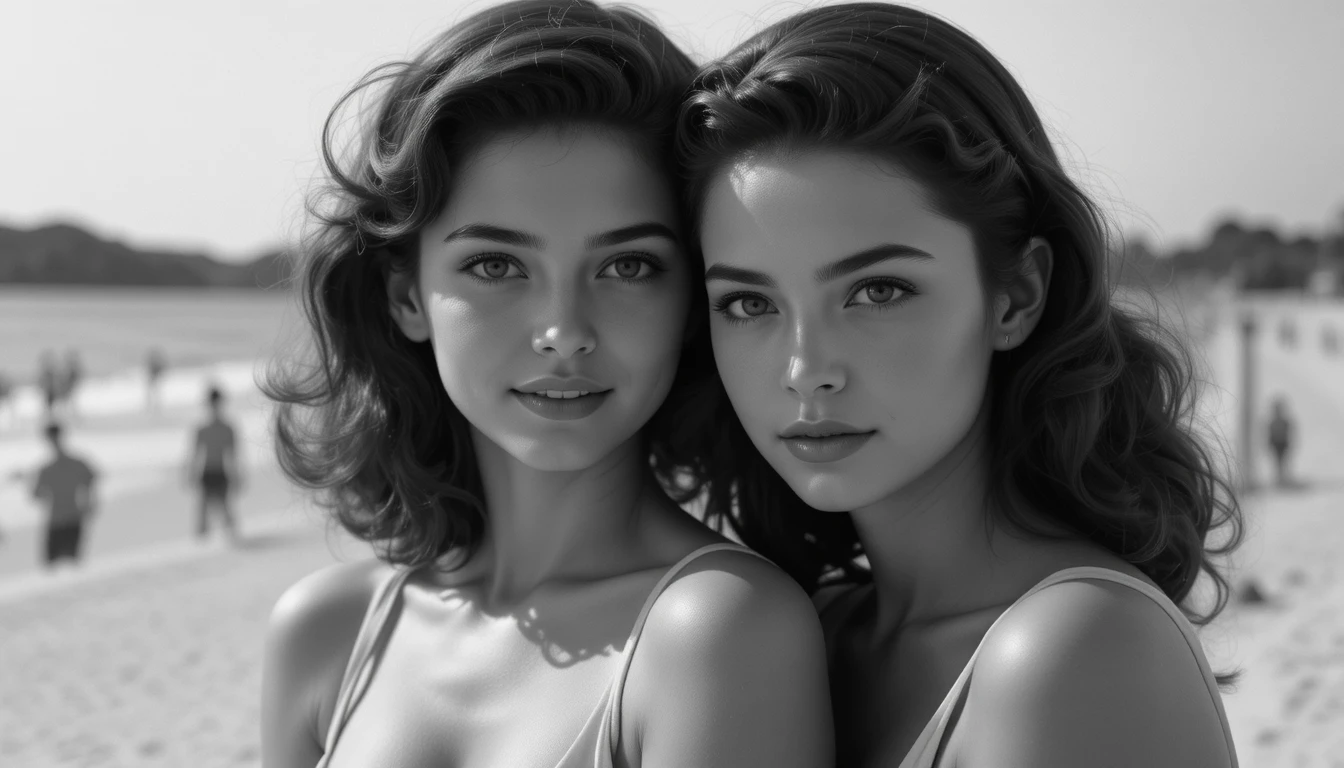 Vintage close up of women posing in bathing suits