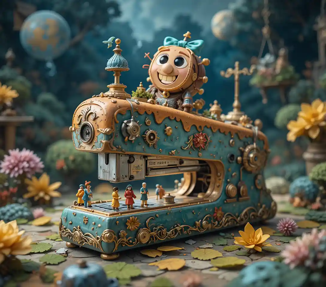Whimsical stapler transformed into an epic playful scene