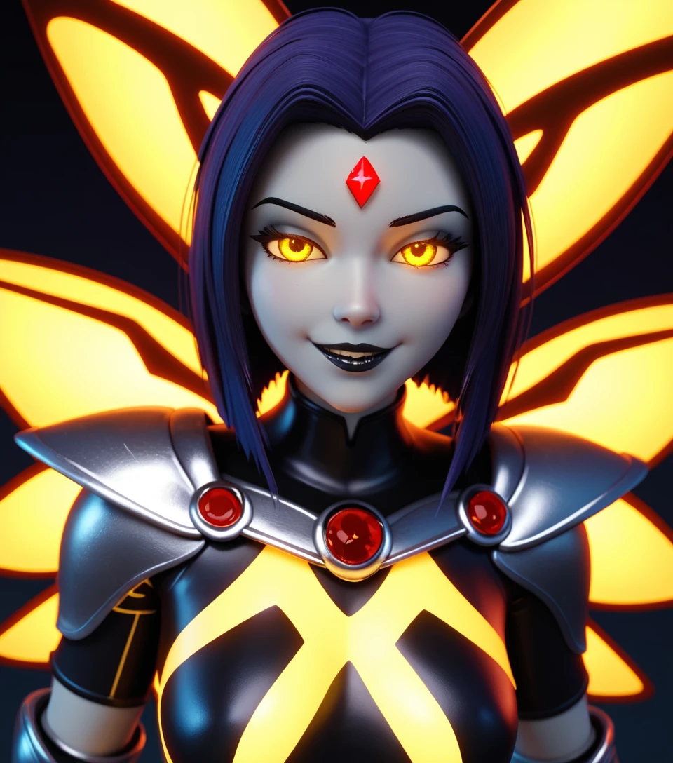 Giant sci fi woman with wings rising from sunflowers