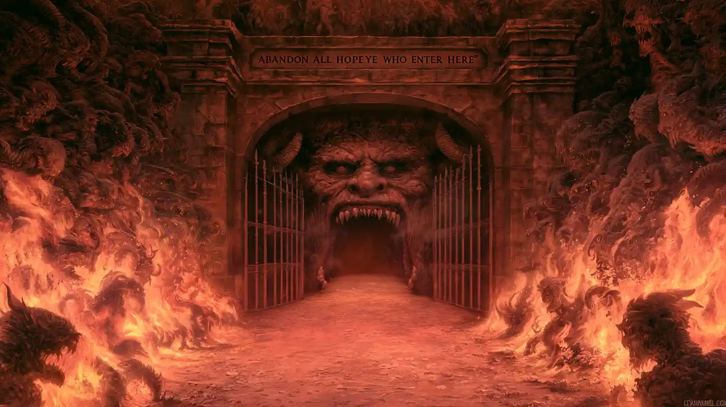Desolate Path Leading To A Demonic Gate Of Hell