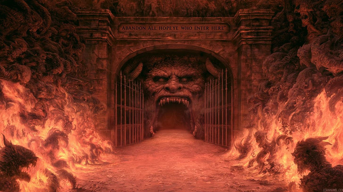 Desolate Path Leading To A Demonic Gate Of Hell