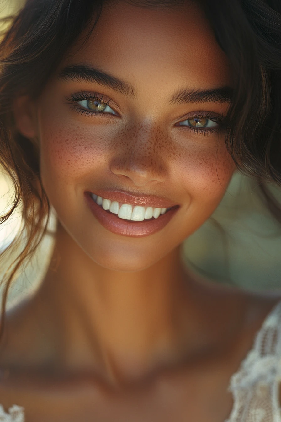 Warm portrait of a smiling mixed heritage woman