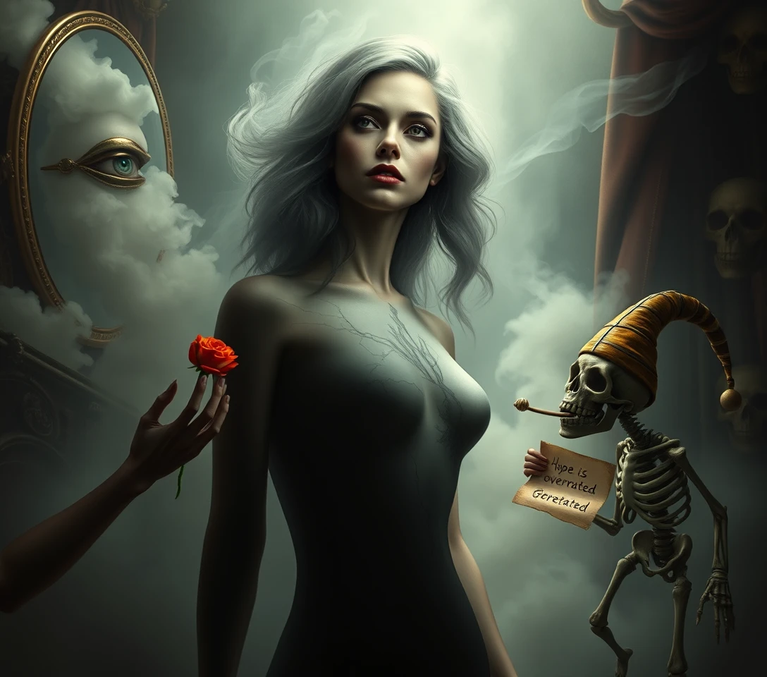 Surreal Woman At The Edge Of A Haunting Purgatory