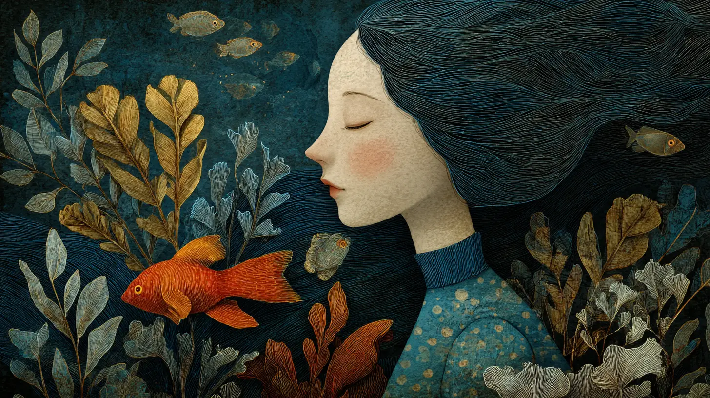 Surreal melancholic scene of fading dreams in rich colors