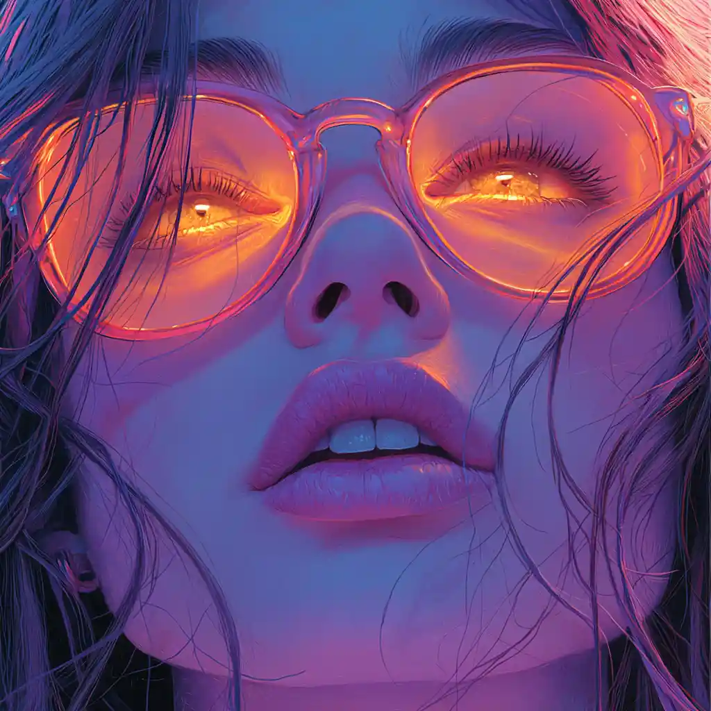 Close up semi realistic digital illustration with cinematic lighting
