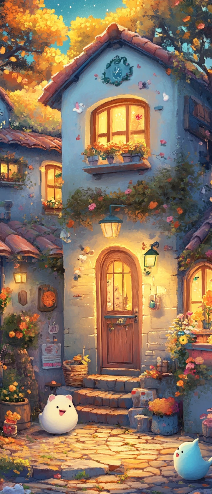 Whimsical anime character in a bright pastel illustration