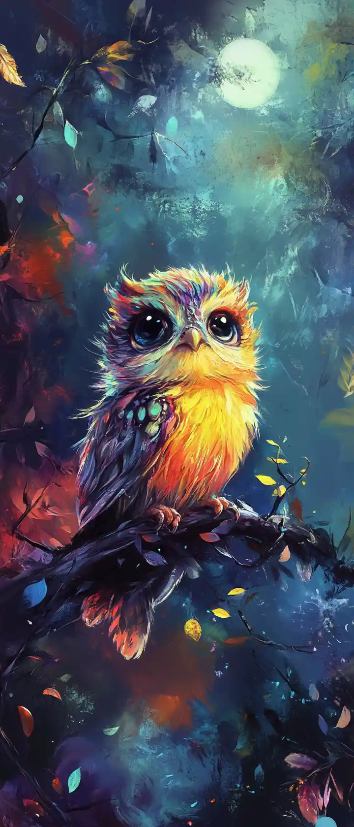 Cute painterly animal in a vibrant fantasy dreamscape