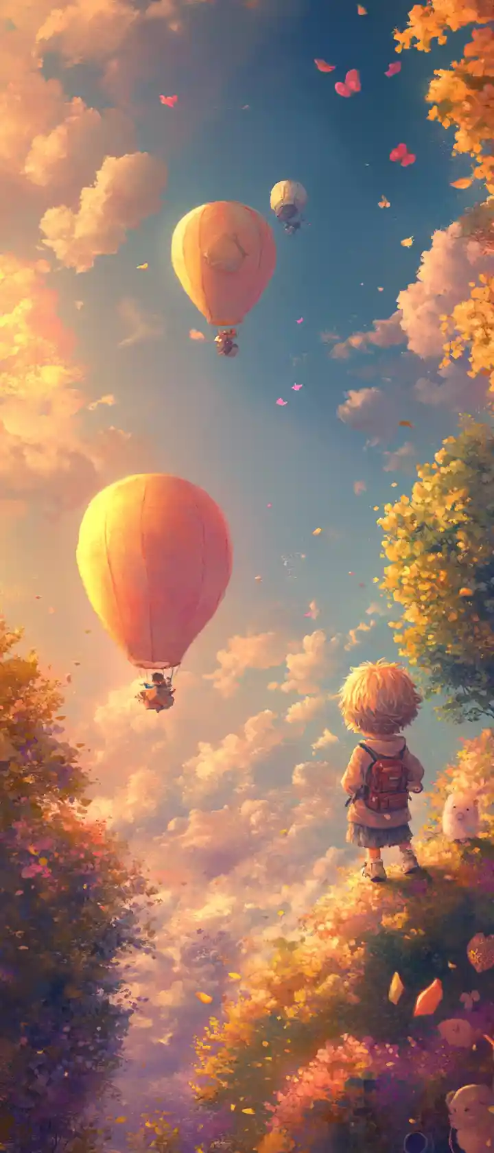 Whimsical anime girl illustration in bright pastel colors