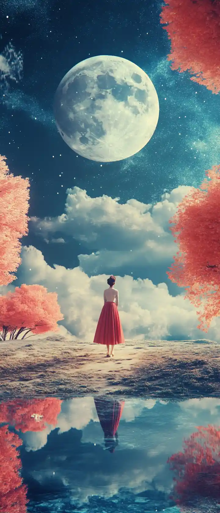 Colorful surreal dreamscape in artistic vibrant photography