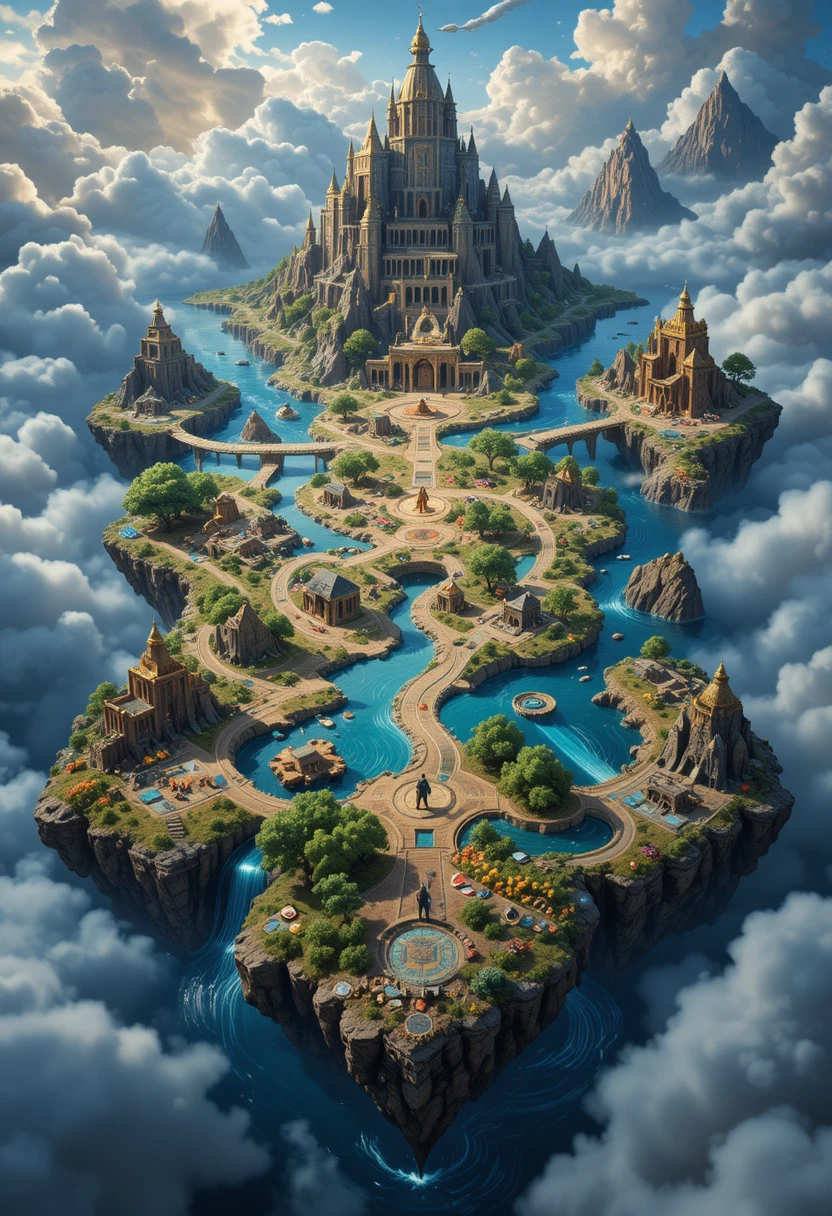 Top down view of a fantasy board game world map