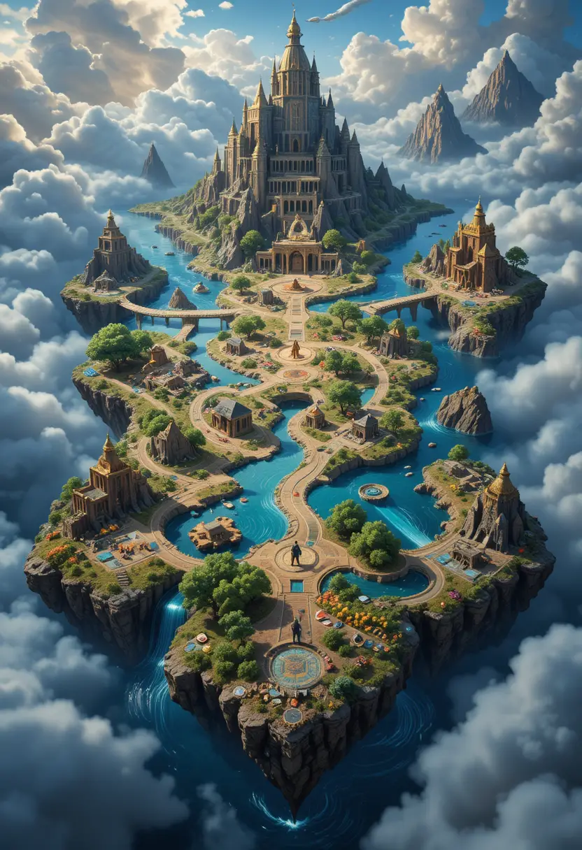 Top down view of a fantasy board game world map