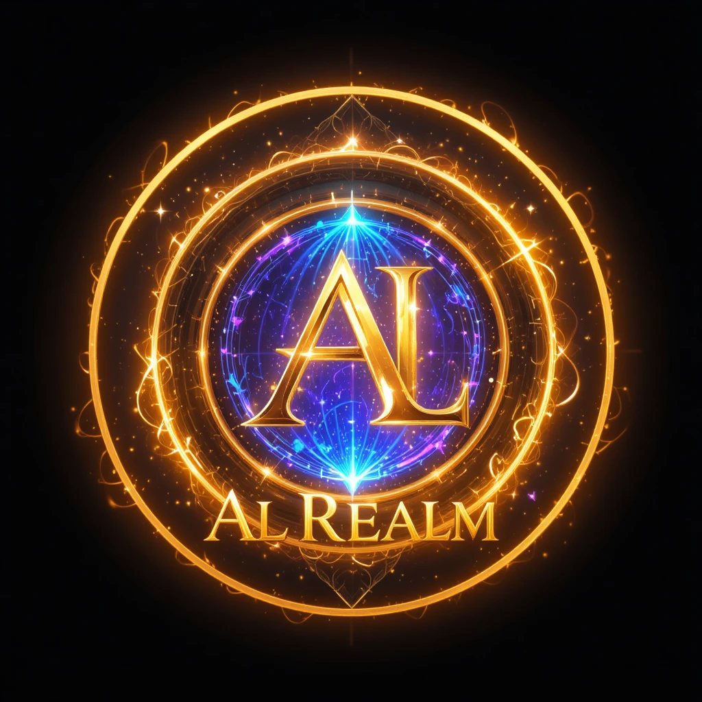 Mysterious circular logo with glowing portal and AL monogram