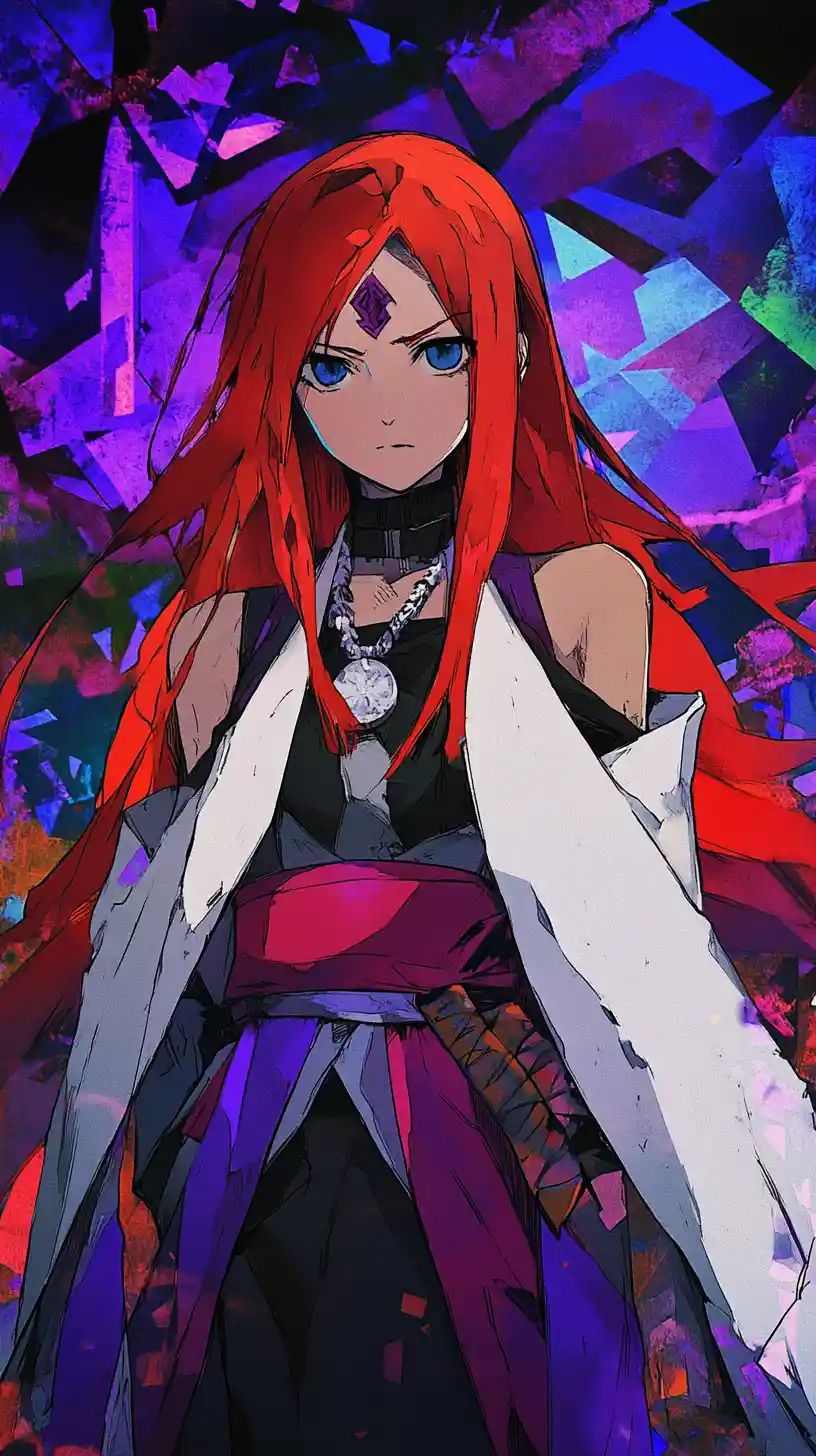 Surreal anime world built from colorful fractured triangles