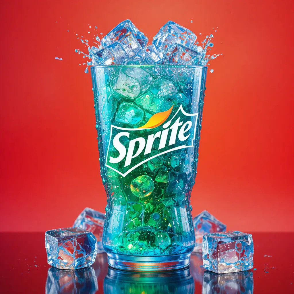 Clear soda in fancy glass floating in outer space