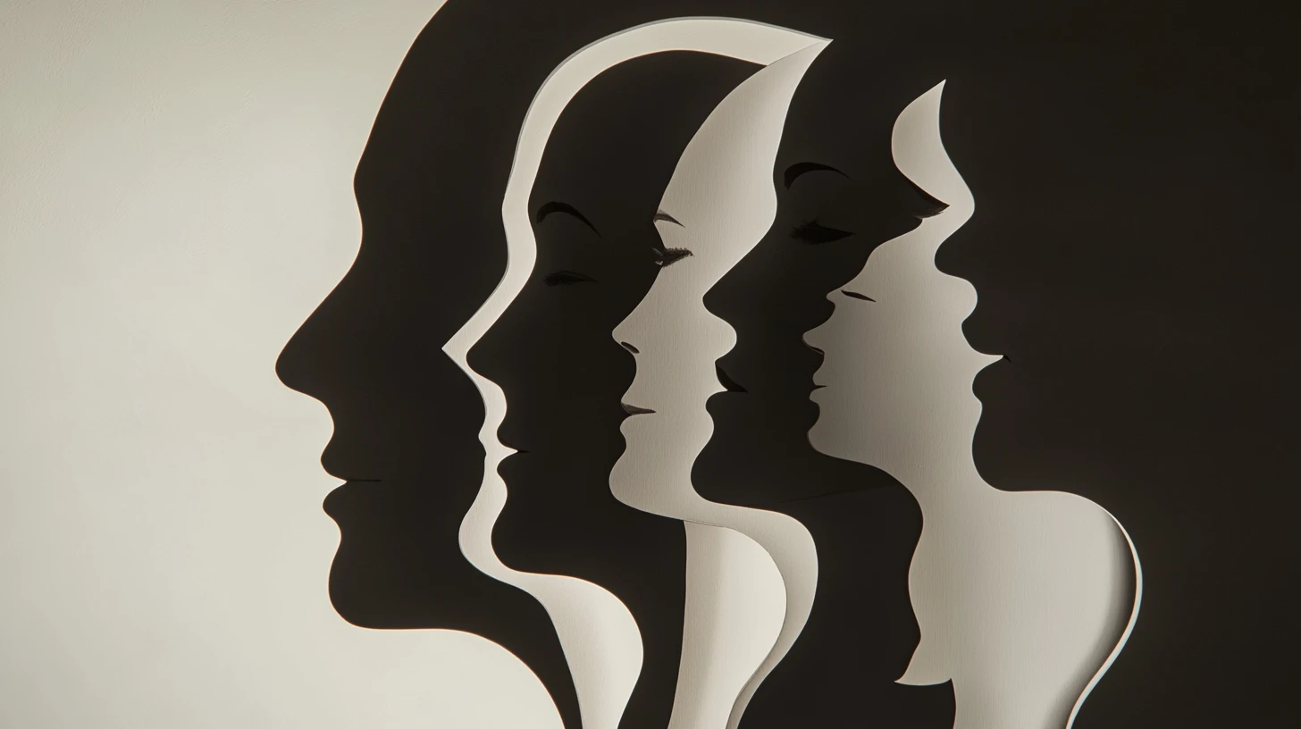Nested family silhouettes forming a symbolic protective portrait