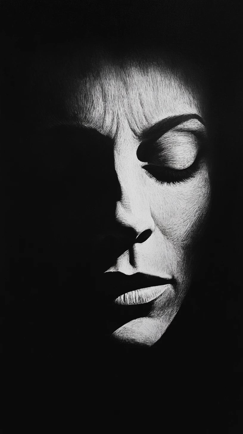 Psychological portrait with hidden emotional identities and light