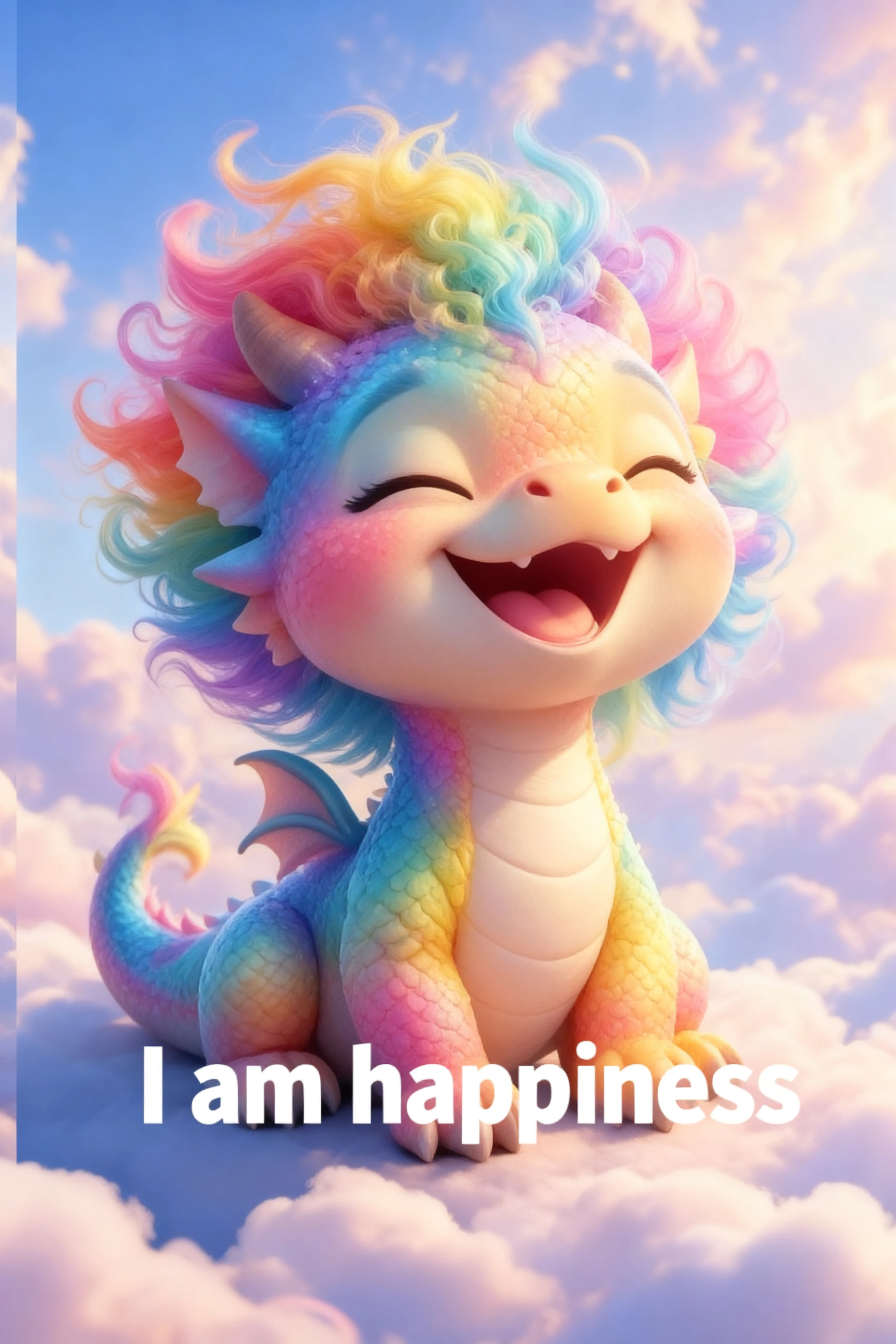 Cute 3D pastel dragons with joyful emotional expressions
