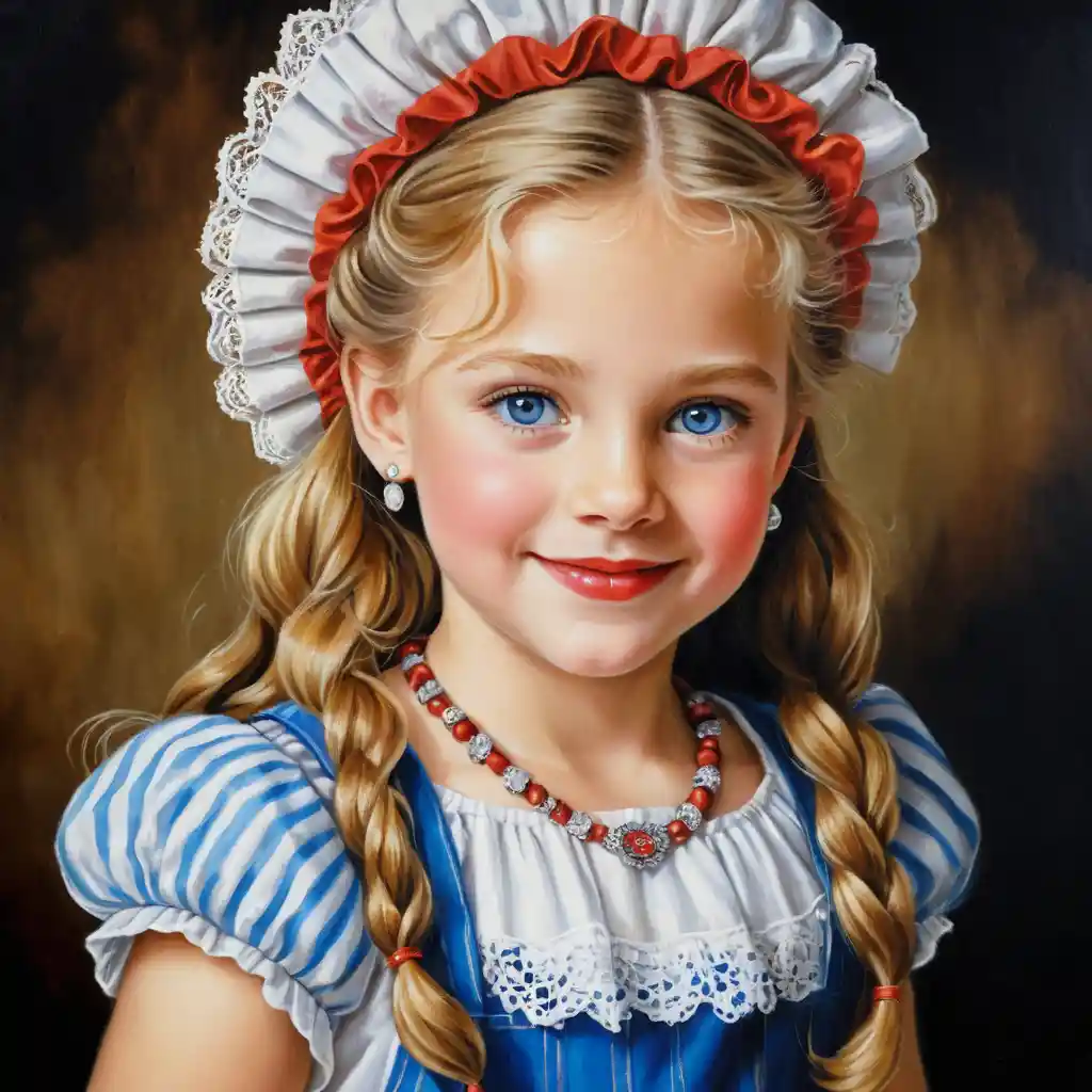 Dutch girl with lace bonnet and wooden clogs illustration