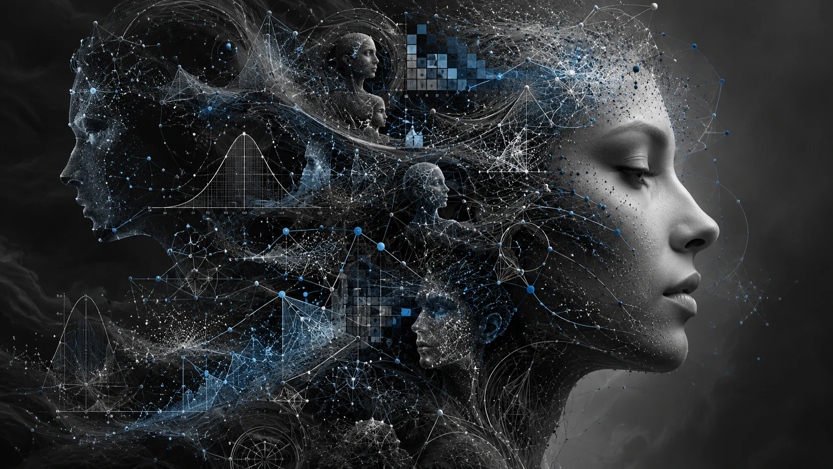 Human profile formed from networks of analytic data visuals