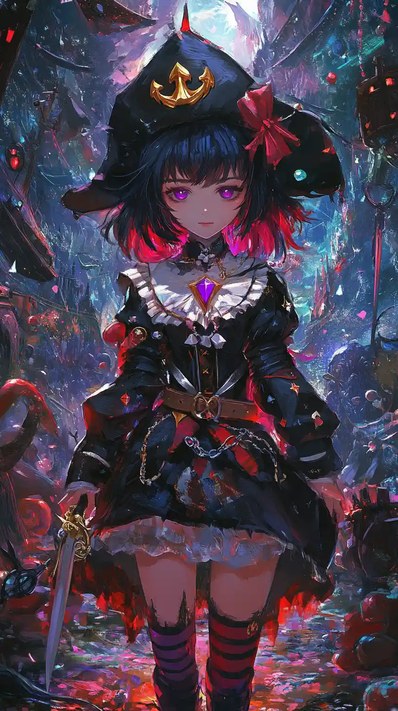 Spooky candy world with chocolate river and candy forest