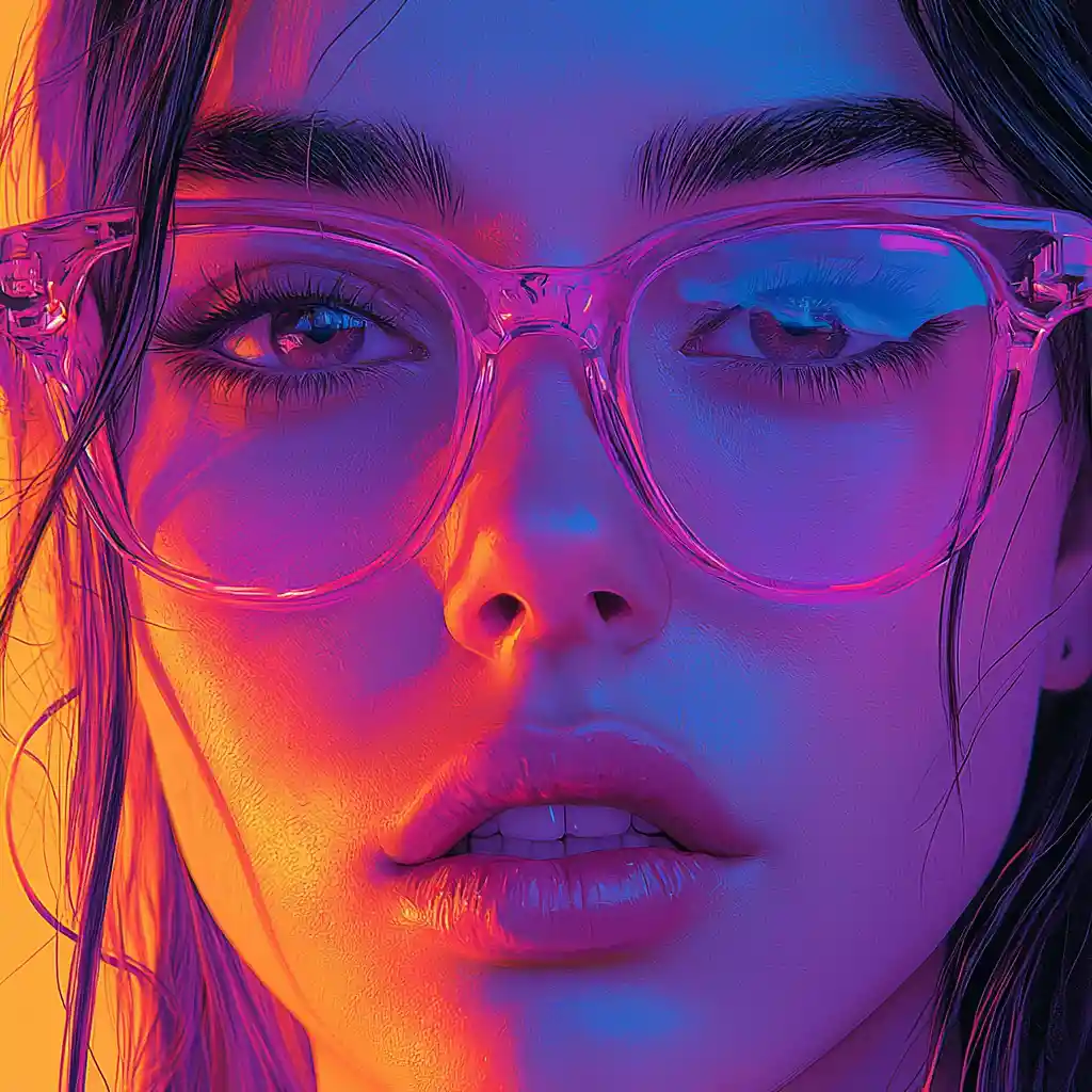 Stylized close up portrait in modern urban digital illustration