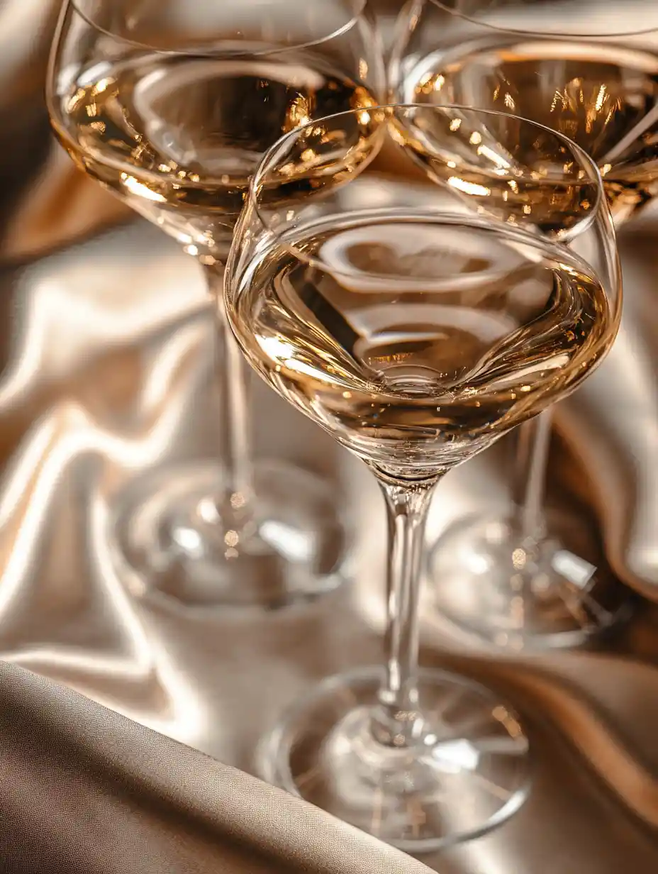 Glossy celebratory aesthetic with polished cheers moment
